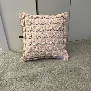 Small cream floral rose throw pillow